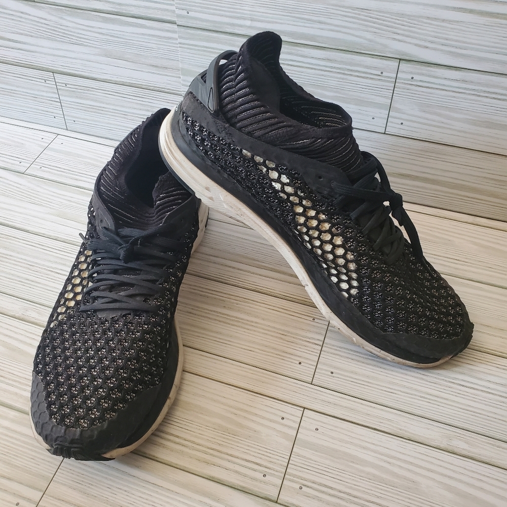 Puma Ignite Speed Net-Fit Black‎ White Low Top Sneakers Size Womans 11